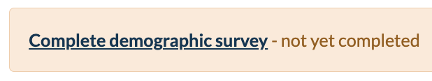 link that opens the demographic survey