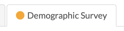 demographic survey tab on application dashboard